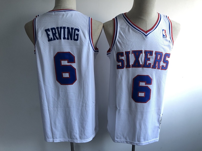 Men Philadelphia 76ers #6 Erving white Adidas NBA new Jersey